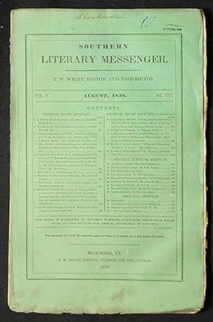 Southern Literary Messenger Aug. 1839 vol. 5, no. 8 [Maria Gowen Brooks]