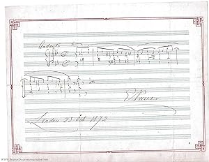 Autograph Musical Quotation Signed (Ernst, 1825-1905, Austrian Pianist, Teacher and Composer)