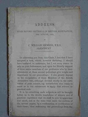 Address Read Before Section G of British Association