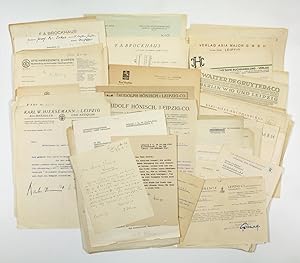 Sammlung von 130 Korrespondenzbriefen mit Verlagen, Buchhandlungen, Antiquariaten u. a.