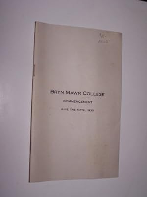 BRYN MAWR COLLEGE COMMENCEMENT 1935
