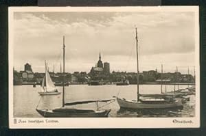 Ansichtskarte: Blick v. d.Mole auf die Stadt. 0, s/w, I, 1934.