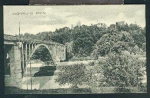 Ansichtskarte: Brücke m. Teilansicht. x, s/w, I, um 1920.
