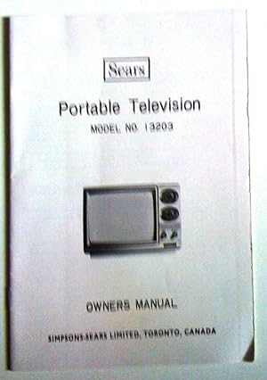 Sears Portable Television Model no 13203. Owners Manual - sears Téléviseur portatif Modèle no 132...