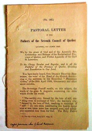 (no 146) Pastoral Letter of the Fathers of the Seventh Council of Québec, Québec, 6th June 1886