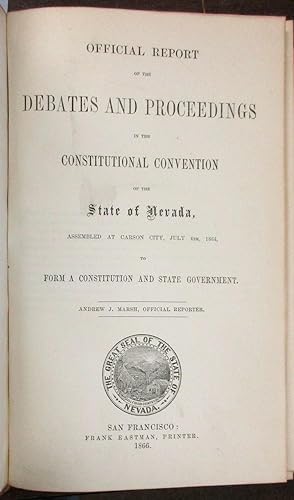 OFFICIAL REPORT OF THE DEBATES AND PROCEEDINGS IN THE CONSTITUTIONAL CONVENTION OF THE STATE OF N...