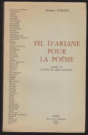 Fil d'Ariane Pour La Poésie précédé De Lettre De Jean Cocteau