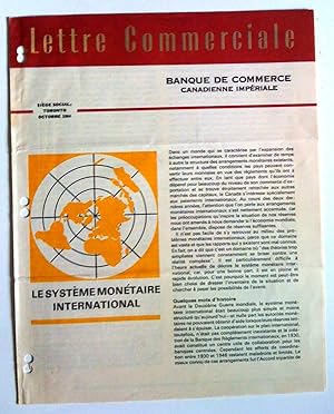 Le Système monétaire international, Lettre commerciale, octobre 1964