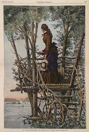 Up In The Crow's-Nest" - The Look-out of a Hudson River Country-Seat , illustration from Harper's...