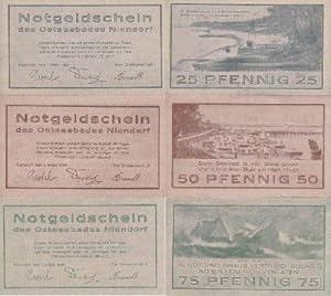 Notgeldschein des Ostseebades Niendorf. 3 Scheine (25, 50 und 75 Pfennig).