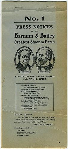 'No. 1. Press Notices of the Barnum & Bailey Greatest Show on Earth'. Booklet