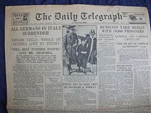 Historic newspaper. The Daily Telegraph, Thursday May 3, 1945.