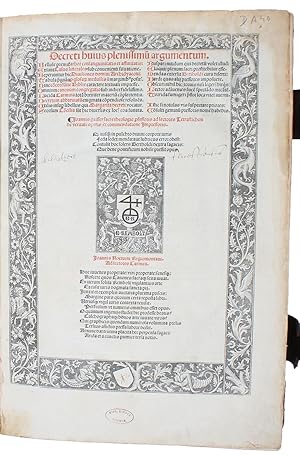 Decreti huius plenissimum argumentum (Decretum aureum). (3 Parts, Ministeria, Negotia, Sacramenta).