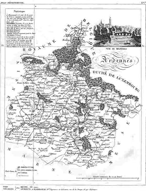 Ardennes ( Mezieres, ocroy, ethel, Sedan, Vouziers ) mit einer Ansicht vue de Mezieres,Kupferstic...