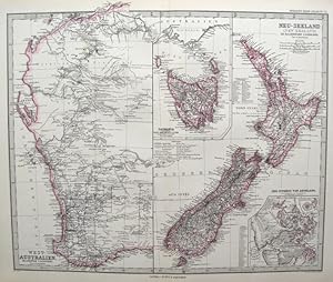 West - Australien , Neu - Seeland (New Zealand) mit Kartenauschnitt: Der Isthmus von Auckland und...
