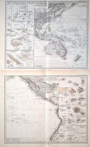 Polynesien mit den Inseln des Carolinen-Archipels, Samoa, Ponape, Otdia, Guam, Fidji-Inseln,Neu-C...