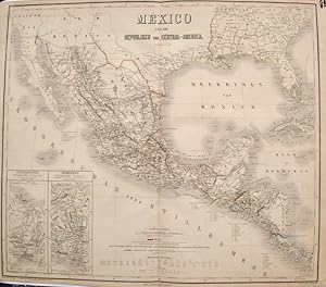 Mexico Gesamtkarte. mehrfarbig grenzkolorierter Kupferstich, aus Hand - Atlas der Erde und des Hi...