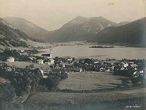 Schliersee, 2 Ansichten vom Schliersee Deutschland. Albumin - Abzug. Original - Fotografie.