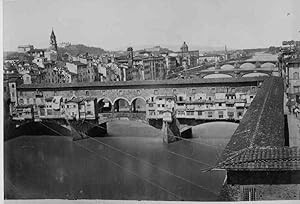 Florenz. Veduta die ponti presa di Gallilaia, braungetönter Albuminabzug. Original - Fotografie.