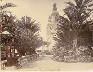 Theatre et jardins. Monte Carlo - Albumin - Abzug. Original - Fotografie.