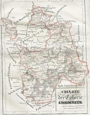 Charte der Ephorie Chemnitz aus Atlas des Königreichs Sachsen in 26 Karten