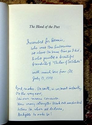 WILLIAM EVERSON (Brother Antoninus) - BLOOD OF THE POET - WONDERFUL LONG INSCRIPTION by EDITOR Fi...