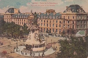 Carte postale : PARIS, place et statue de la République