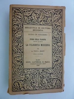 Biblioteca di Cultura Moderna - STORIA DELLA FILOSOFIA Parte Quarta LA FILOSOFIA MODERNA III Da V...