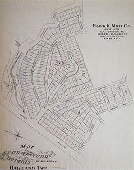 Map of Grand Avenue Heights (By-the-Parks). Oakland, CA.