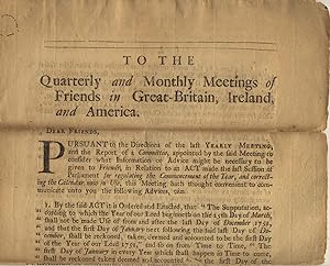 To the quarterly and monthly meetings of Friends in Great Britain, Ireland, and America [caption ...