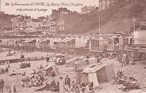 Carte postale : LE HAVRE, les bains Marie-Christine et les cabanes de plage (76 Seine-Maritime, H...