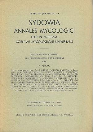 Sydowia. Annales mycologici editi in notitiam scientiae mycologicae universalis