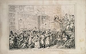 Regency caricature about the excitement, noise and confusion of London life. The Piccadilly Nuis...