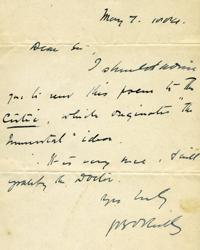 John Boyle O'Reilly autograph letter May 7, 1884