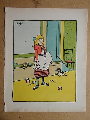 Original John Hassall Colour Print: Whining Winifred.