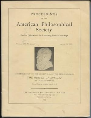 Proceedings of the American Philosophical Society. (Commemoration of The Origin of Species)