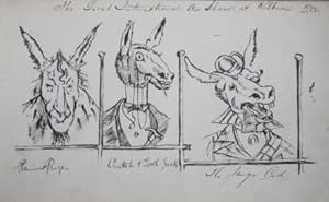 Album of Original Pen-and-Ink Victorian Caricature and Cartoons
