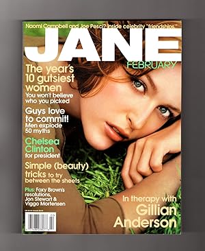 Jane Magazine, February, 1999. Gillian Anderson Cover. Viggo Mortensen, Chelsea Clinton, 10 Gutsi...