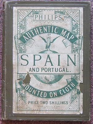PHILIPS' AUTHENTIC MAP OF SPAIN AND PORTUGAL MOUNTED ON CLOTH.