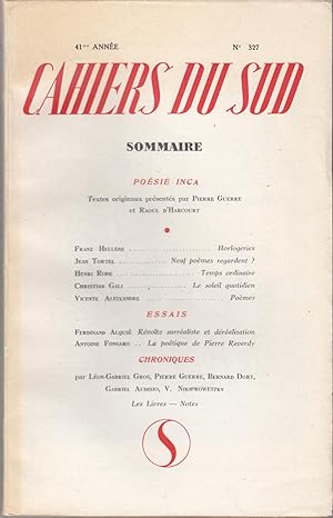 Cahiers du sud. No 327.1955.