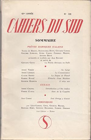 Cahiers du sud no 332. 1955