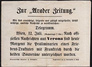 Armistice of Villafranca, July 12, 1859. (Telegramm zur "Arader Zeitung".)
