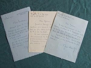 Lettres Autographes Signées de René Hardy à Yvonne Astruc - (3 LAS)