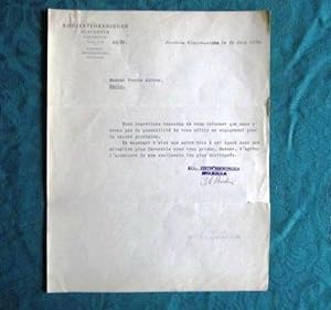 Lettres Dactylographiée Signées de Géréon Brodin à Yvonne Astruc en 1938. (1 LDS)