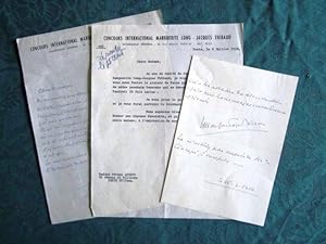 Lettres Autographes Signées du Marquis de Gontaut-Biron à Yvonne Astruc. (2 LAS - 1 LDS)