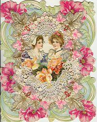 VALENTINE DIE-CUT GREETING CARD; Circa 1895