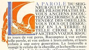La prophétie de Ioel. (With illustration in colors, two-color initials and large publisher's vign...