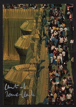 The Pont Neuf Wrapped, Paris, 1975-85. Signed Postcard