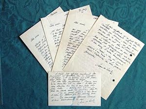 Lettres Autographes Signées de Jean de Werth à Yvonne Astruc. (5 LAS)