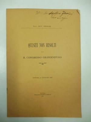 Quesiti non risolti dal IIo Congresso grandinifugo Vicenza - gennaio 1901